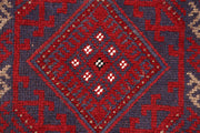 Dark Red Mashwani 2' 1 x 8' - No. 63703 - ALRUG Rug Store