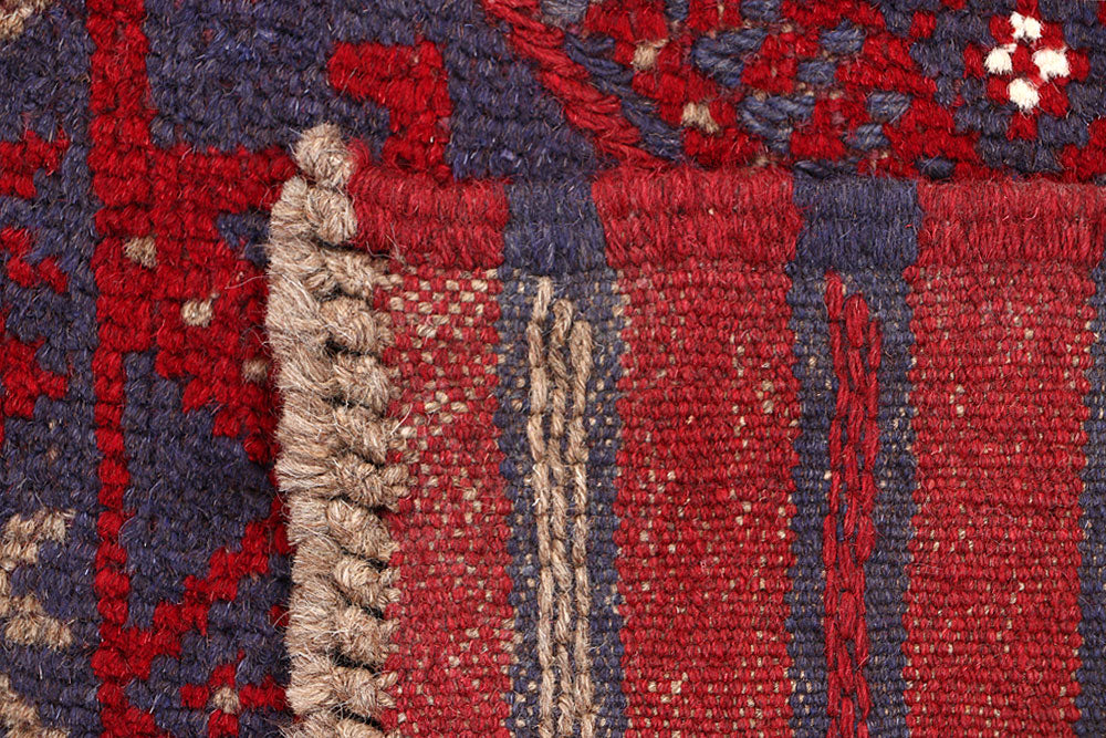Dark Red Mashwani 2' 1 x 8' - No. 63703 - ALRUG Rug Store