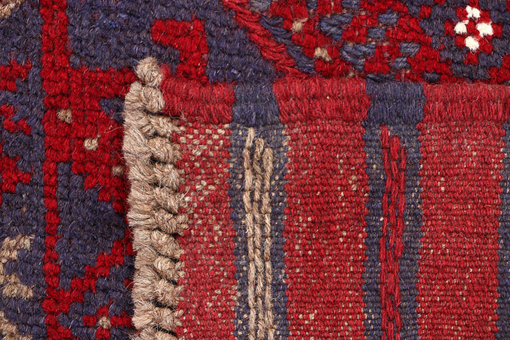 Dark Red Mashwani 2' 1 x 8' - No. 63703 - ALRUG Rug Store