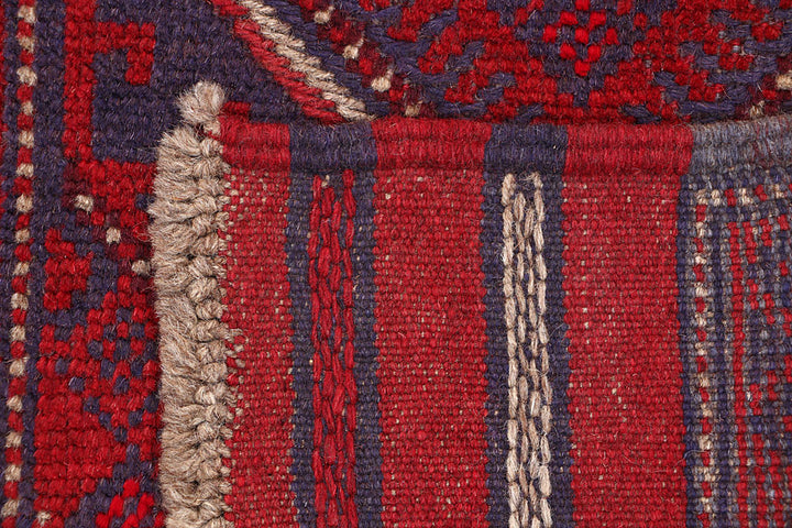 Dark Red Mashwani 2' 2 x 8' 4 - No. 63704 - ALRUG Rug Store