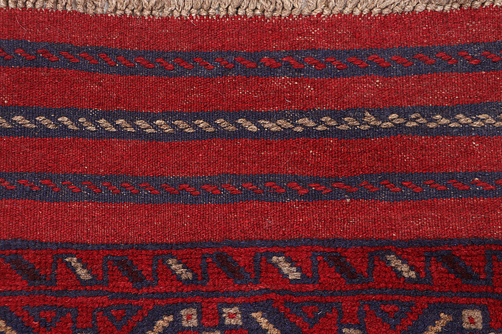 Dark Red Mashwani 2' 1 x 7' 11 - No. 63705 - ALRUG Rug Store