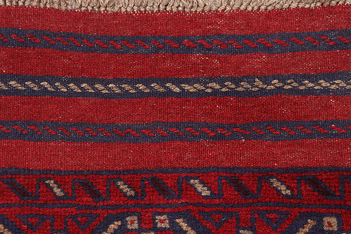 Dark Red Mashwani 2' 1 x 7' 11 - No. 63705 - ALRUG Rug Store