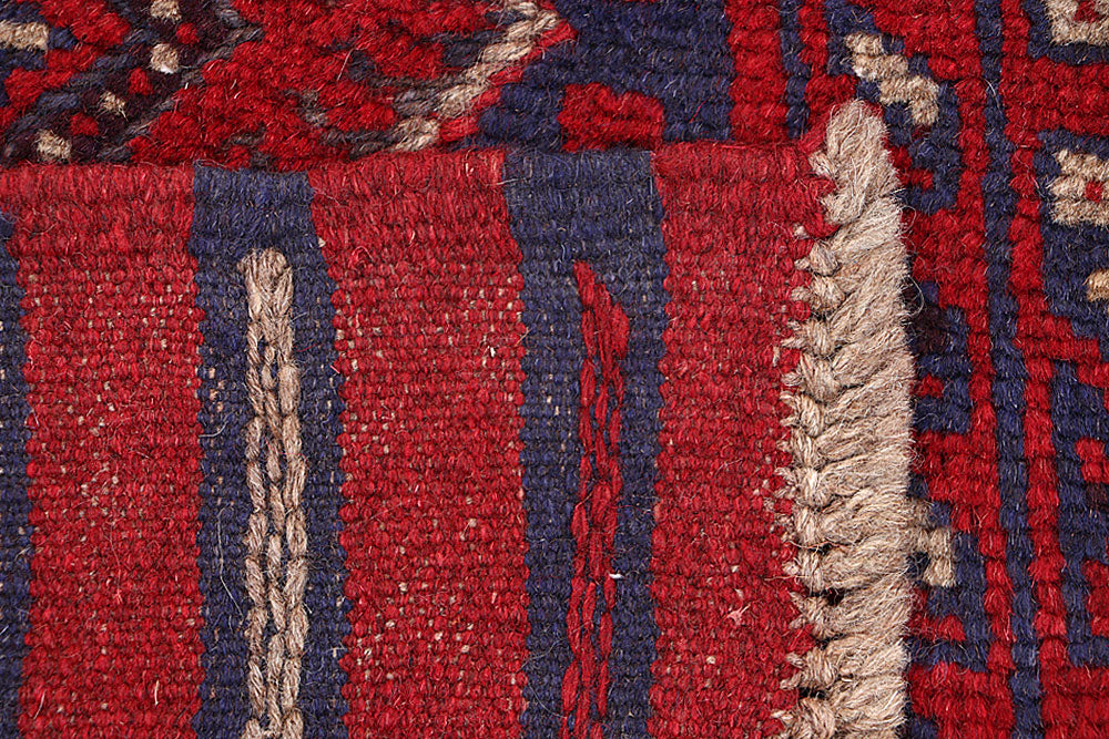 Dark Red Mashwani 2' 1 x 7' 11 - No. 63705 - ALRUG Rug Store