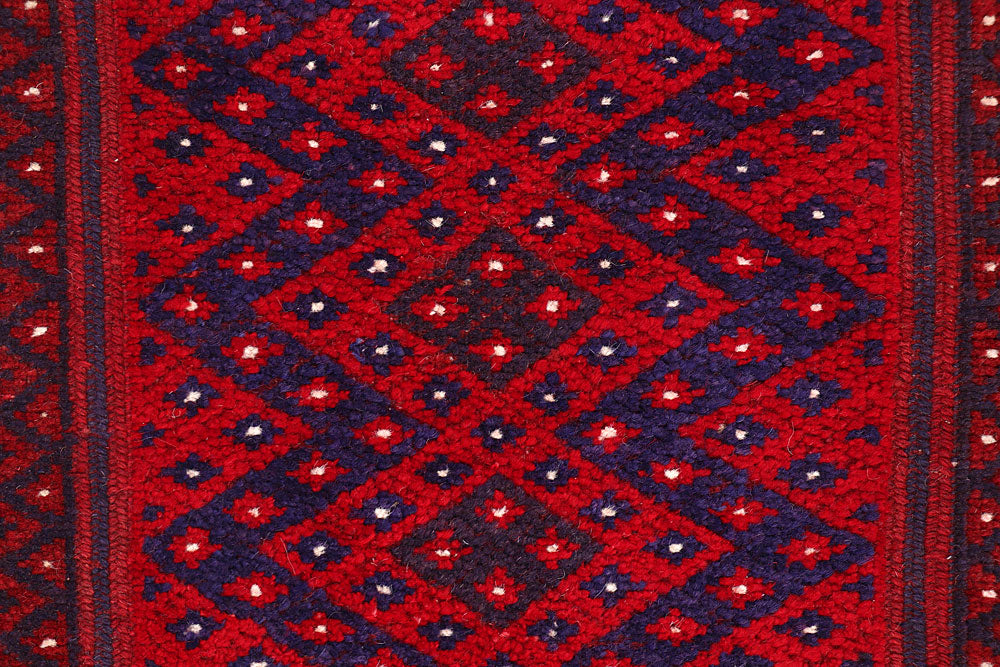 Dark Red Mashwani 1' 11 x 8' 2 - No. 63706 - ALRUG Rug Store