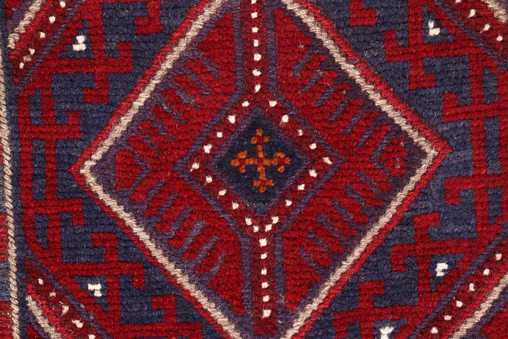 Dark Red Mashwani 2' x 8' 4 - No. 63707 - ALRUG Rug Store