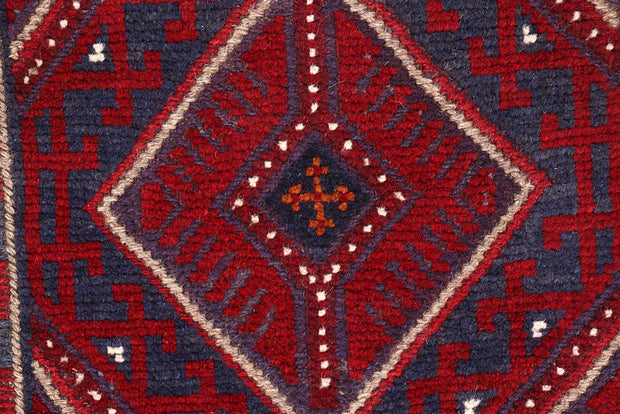 Dark Red Mashwani 2' x 8' 4 - No. 63707 - ALRUG Rug Store