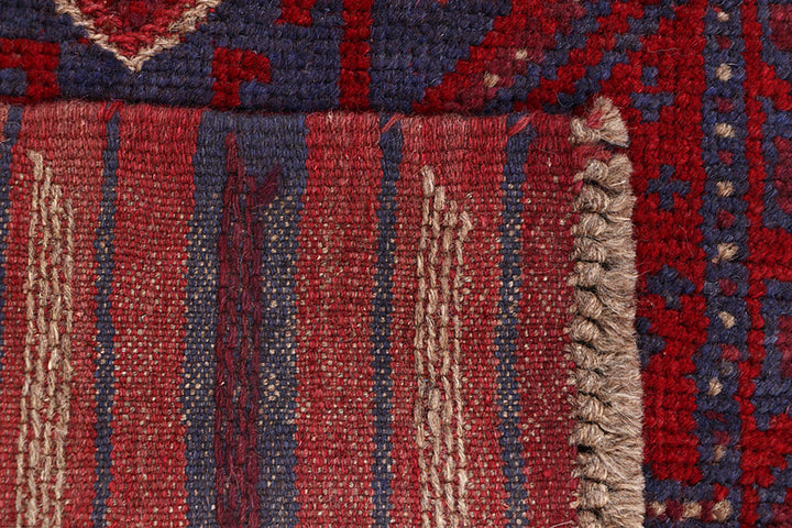 Dark Red Mashwani 2' 2 x 8' - No. 63709 - ALRUG Rug Store