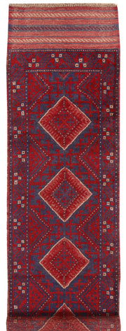 Dark Red Mashwani 2' 2 x 8' - No. 63709 - ALRUG Rug Store