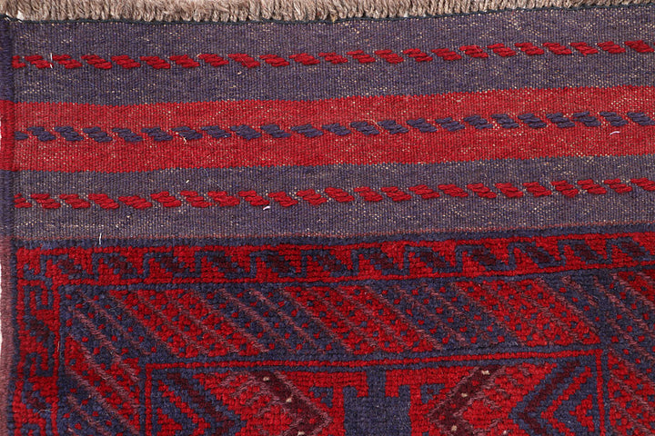 Dark Red Mashwani 2' 1 x 11' 11 - No. 63711 - ALRUG Rug Store