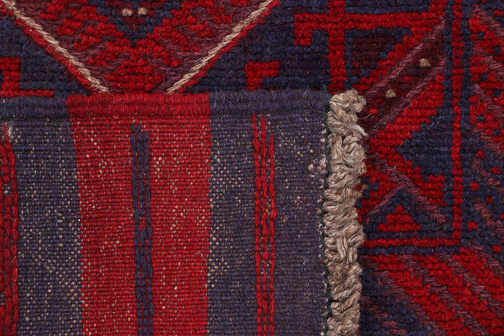 Dark Red Mashwani 2' 1 x 11' 11 - No. 63711 - ALRUG Rug Store