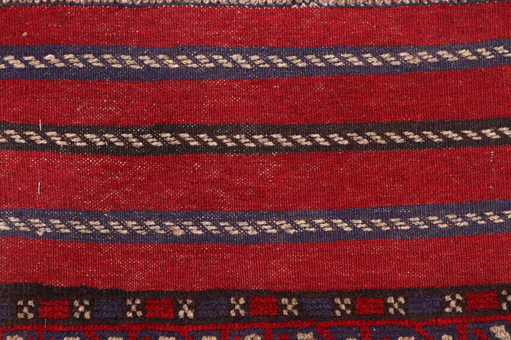 Dark Red Mashwani 2' x 8' 10 - No. 63712 - ALRUG Rug Store