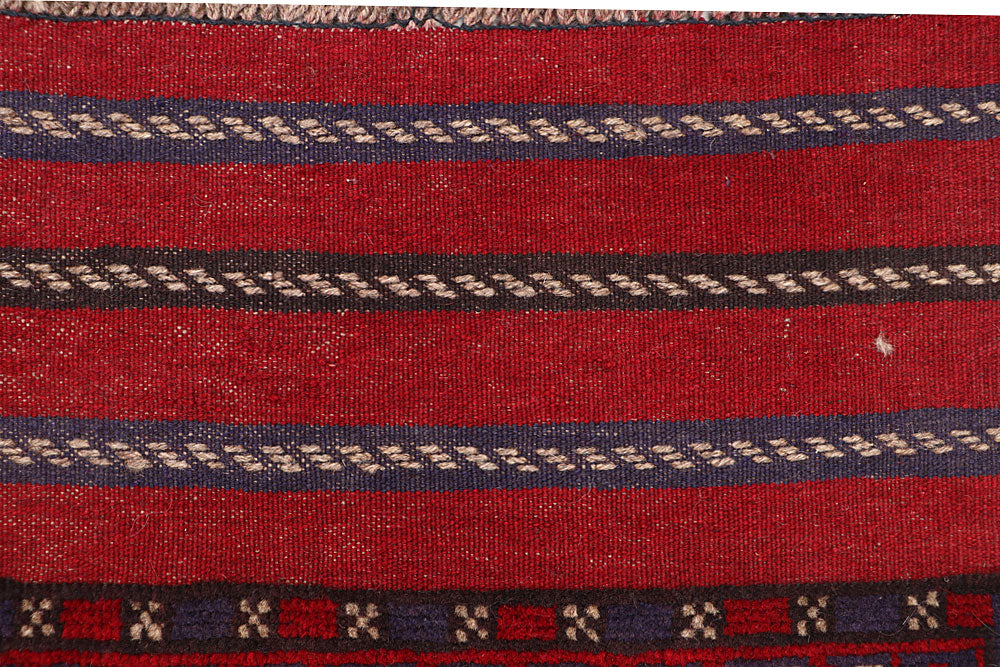 Dark Red Mashwani 2' x 8' 10 - No. 63712 - ALRUG Rug Store