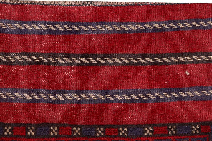 Dark Red Mashwani 2' x 8' 10 - No. 63712 - ALRUG Rug Store