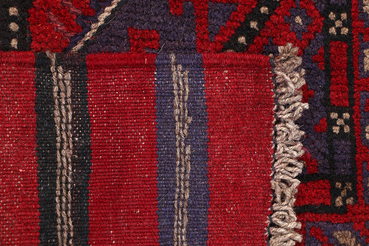 Dark Red Mashwani 2' x 8' 10 - No. 63712 - ALRUG Rug Store