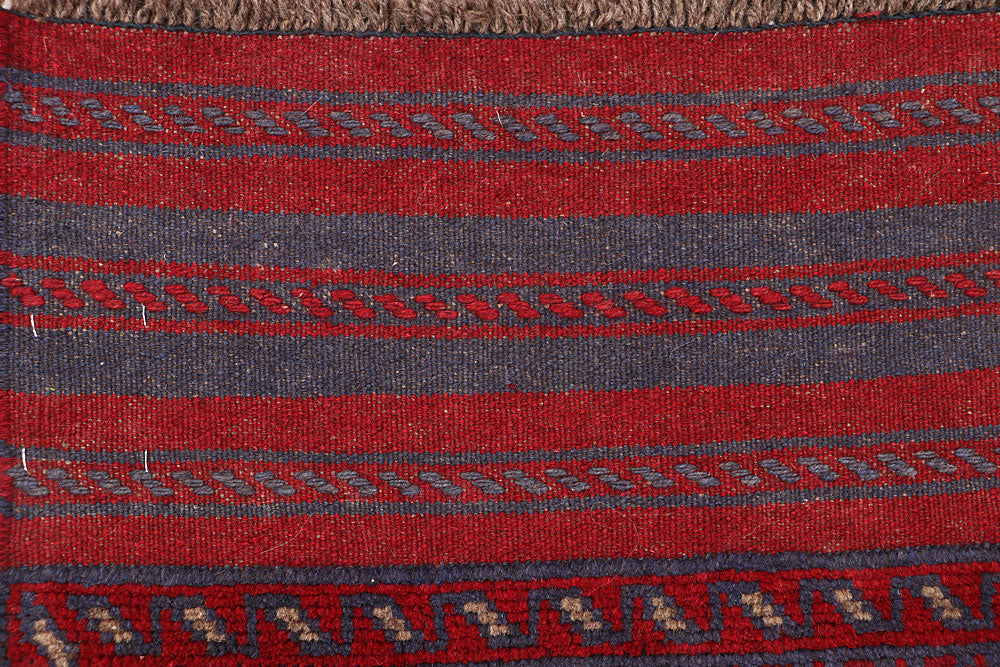 Dark Red Mashwani 2' 1 x 8' 5 - No. 63713 - ALRUG Rug Store