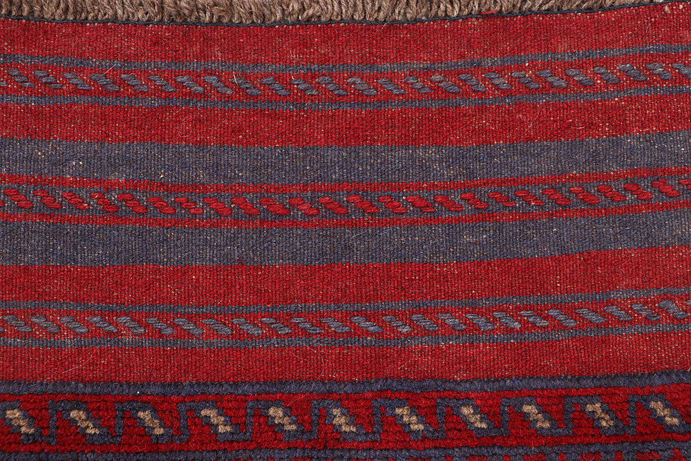 Dark Red Mashwani 2' 1 x 8' 5 - No. 63713 - ALRUG Rug Store