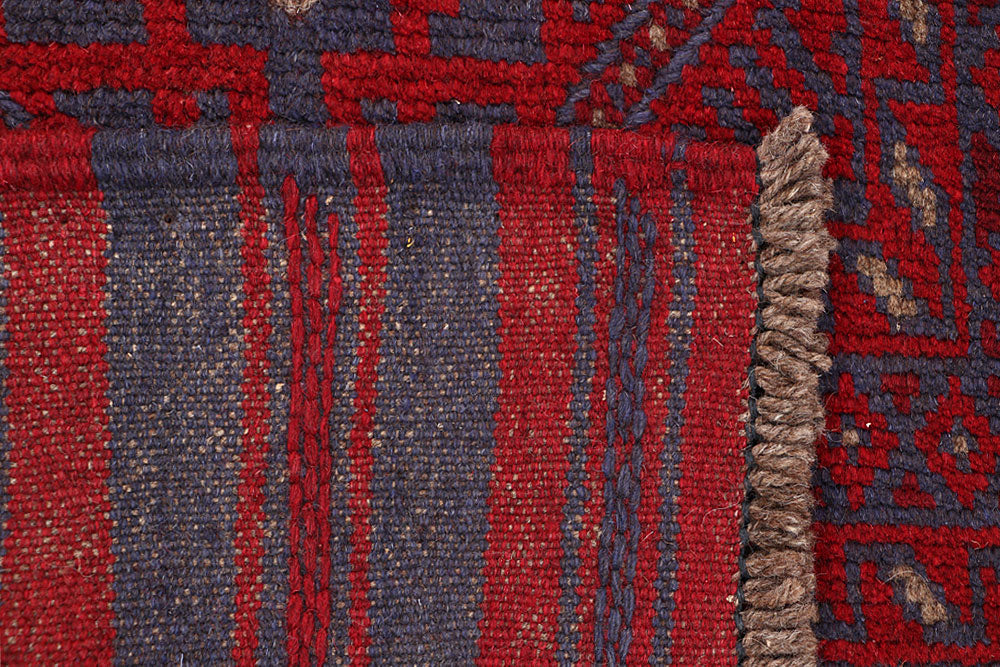 Dark Red Mashwani 2' 1 x 8' 5 - No. 63713 - ALRUG Rug Store