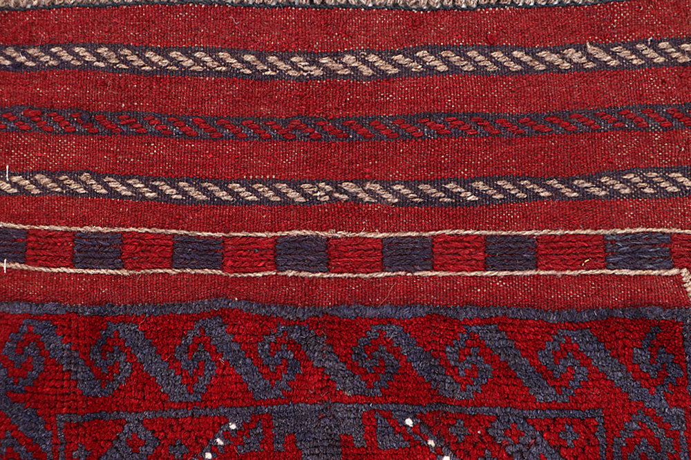 Dark Red Mashwani 2' x 8' - No. 63714 - ALRUG Rug Store