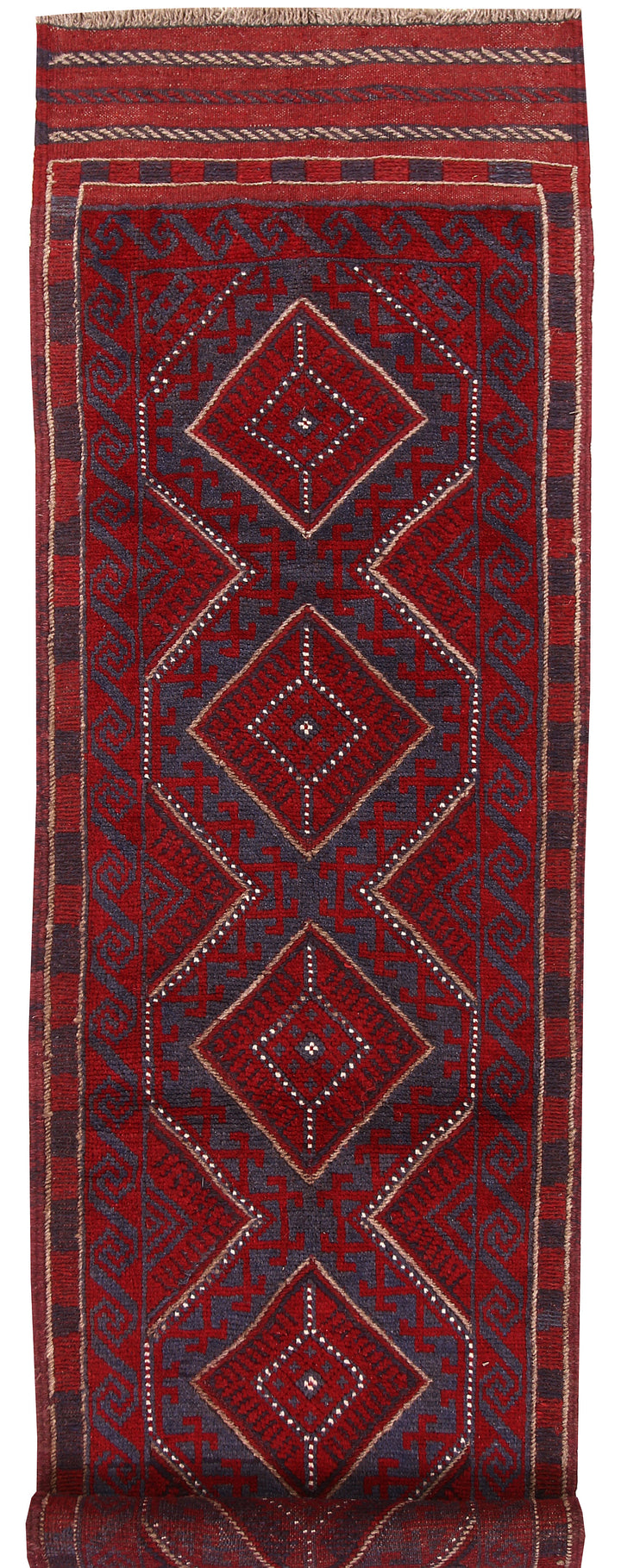 Dark Red Mashwani 2' x 8' - No. 63714 - ALRUG Rug Store