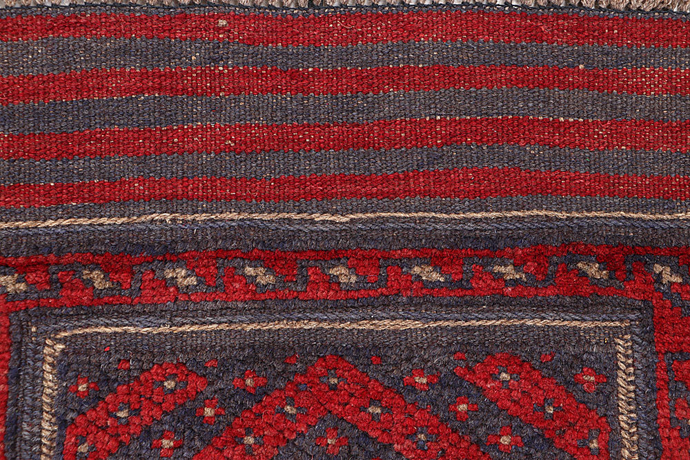 Dark Red Mashwani 2' x 7' 4 - No. 63715 - ALRUG Rug Store