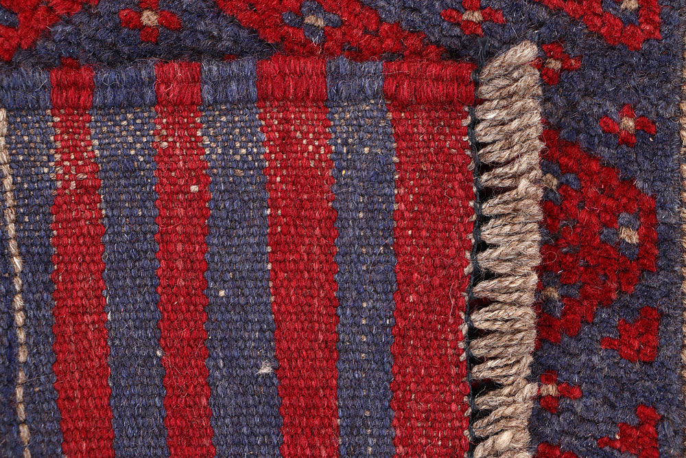 Dark Red Mashwani 2' x 7' 4 - No. 63715 - ALRUG Rug Store