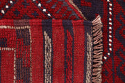 Dark Red Mashwani 2' 1 x 7' 11 - No. 63716 - ALRUG Rug Store