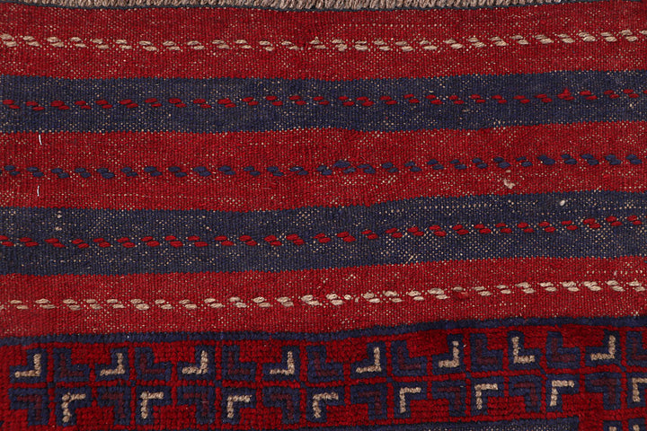 Dark Red Mashwani 2' 2 x 7' 10 - No. 63717 - ALRUG Rug Store