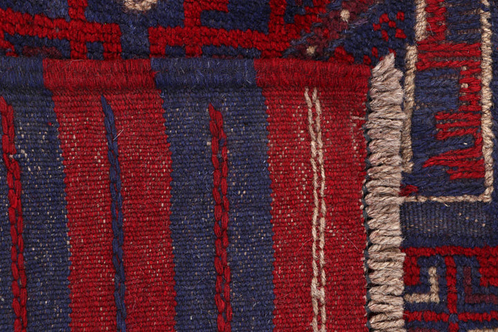 Dark Red Mashwani 2' 2 x 7' 10 - No. 63717 - ALRUG Rug Store