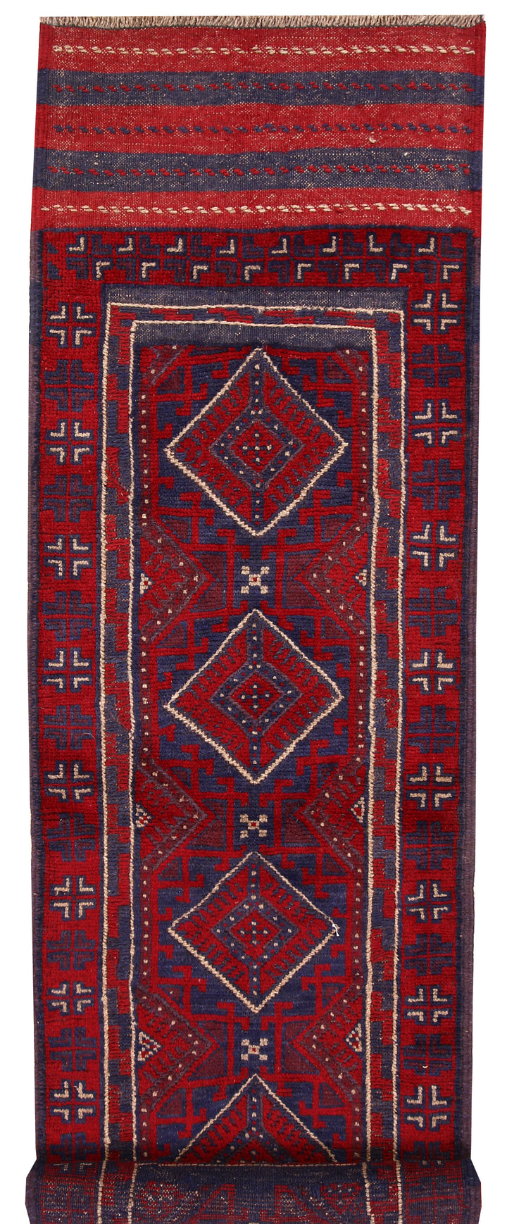Dark Red Mashwani 2' 2 x 7' 10 - No. 63717 - ALRUG Rug Store