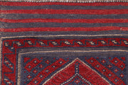 Dark Red Mashwani 2' 2 x 8' 4 - No. 63718 - ALRUG Rug Store