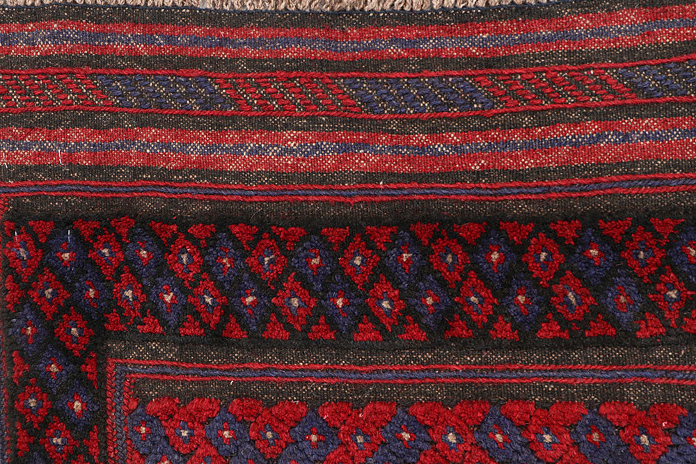 Dark Red Mashwani 2' 5 x 6' 11 - No. 63720 - ALRUG Rug Store