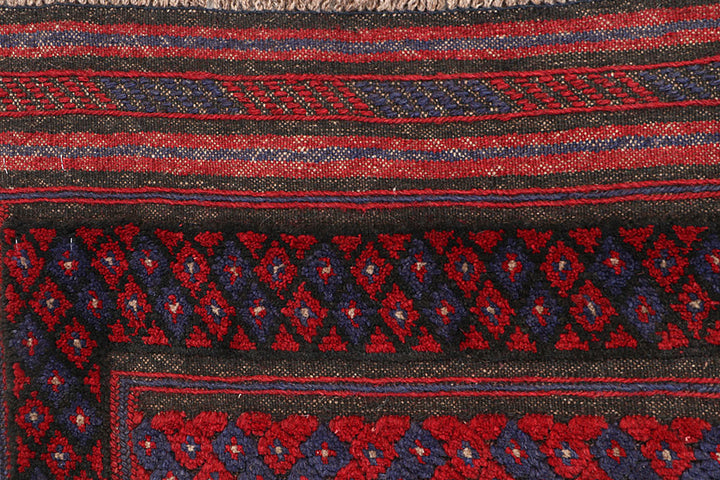 Dark Red Mashwani 2' 5 x 6' 11 - No. 63720 - ALRUG Rug Store