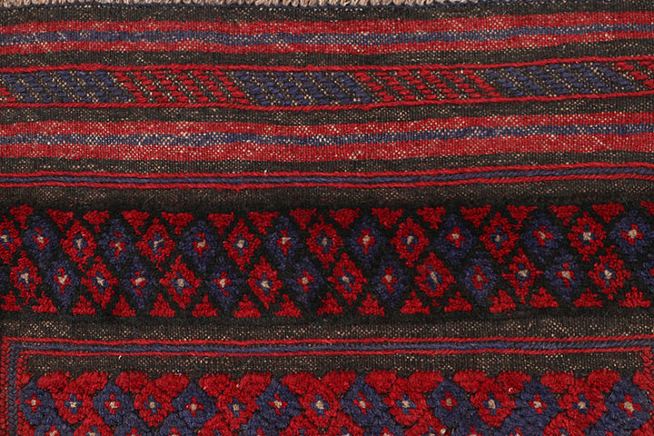 Dark Red Mashwani 2' 5 x 6' 11 - No. 63720 - ALRUG Rug Store