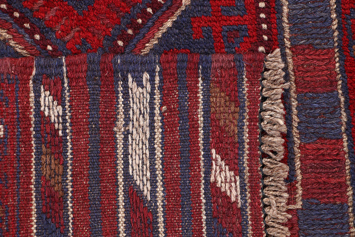 Dark Red Mashwani 2' x 8' 5 - No. 63723 - ALRUG Rug Store