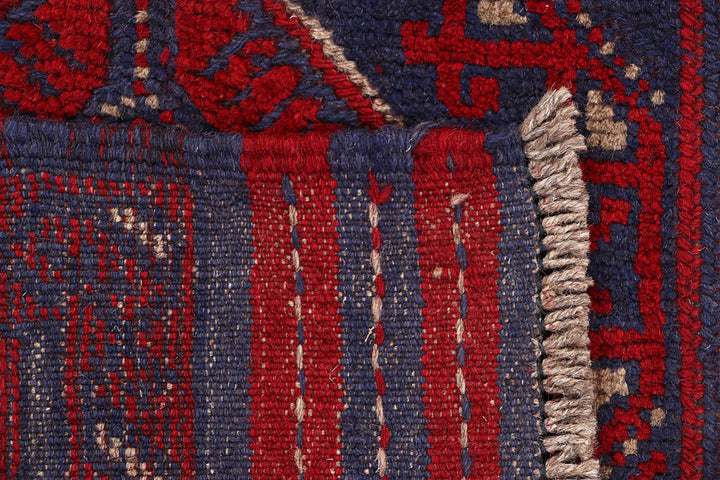 Dark Red Mashwani 2' 1 x 7' 3 - No. 63724 - ALRUG Rug Store