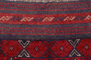Dark Red Mashwani 2' 1 x 8' 1 - No. 63725 - ALRUG Rug Store