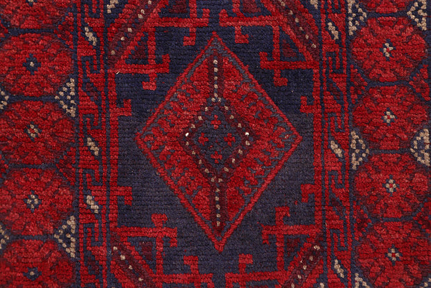 Dark Red Mashwani 2' 1 x 8' 1 - No. 63725 - ALRUG Rug Store