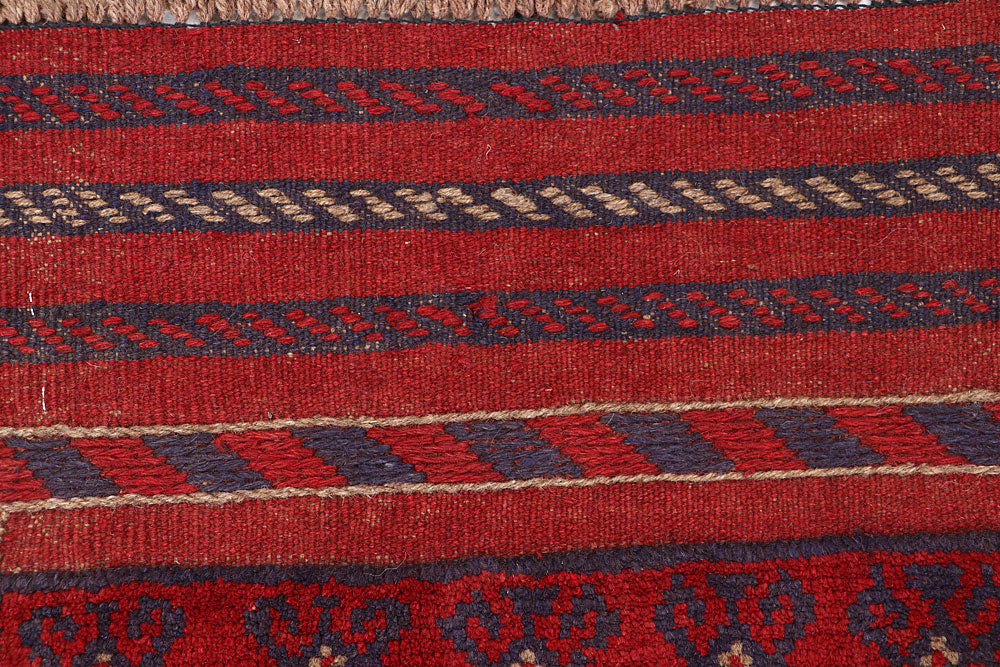 Dark Red Mashwani 2' x 7' 10 - No. 63726 - ALRUG Rug Store