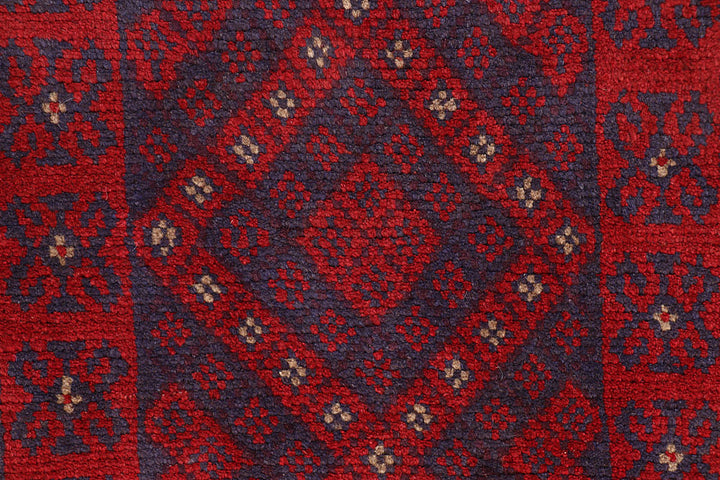 Dark Red Mashwani 2' x 7' 10 - No. 63726 - ALRUG Rug Store