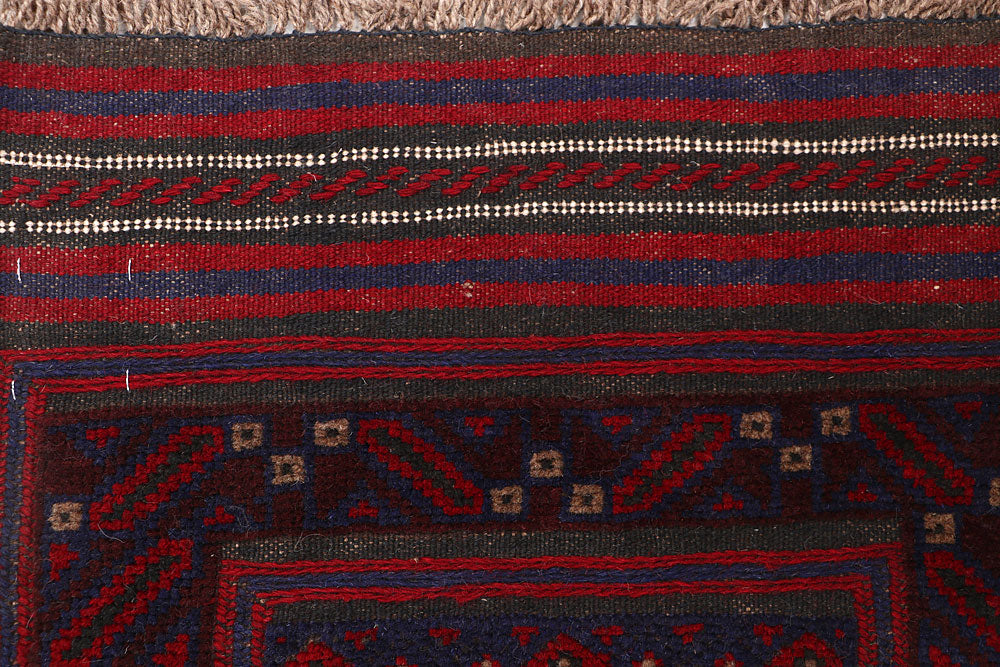 Dark Blue Mashwani 2' x 7' 10 - No. 63727 - ALRUG Rug Store