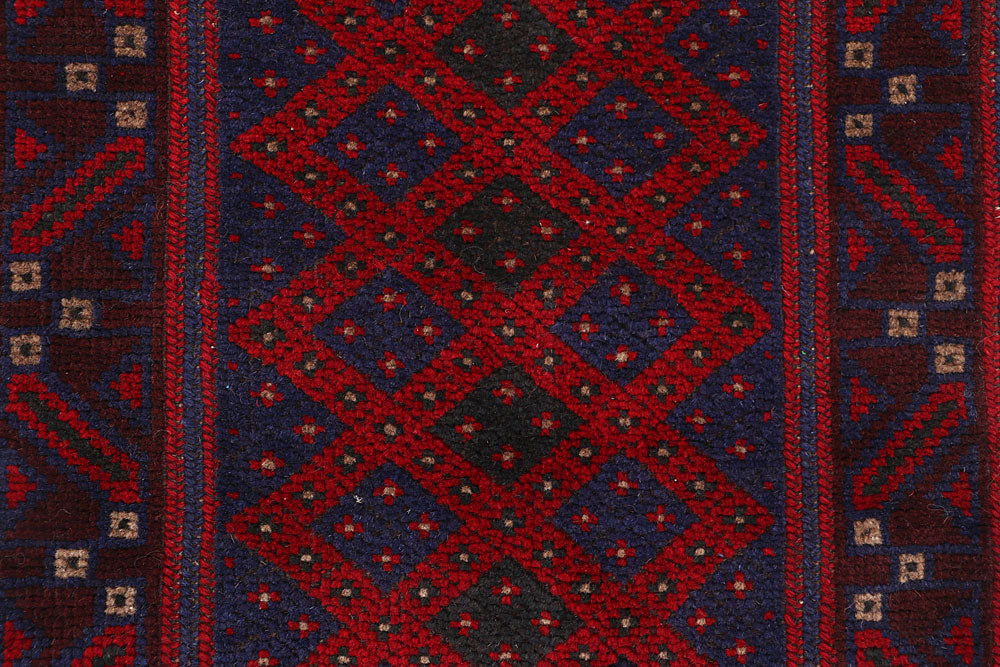 Dark Blue Mashwani 2' x 7' 10 - No. 63727 - ALRUG Rug Store