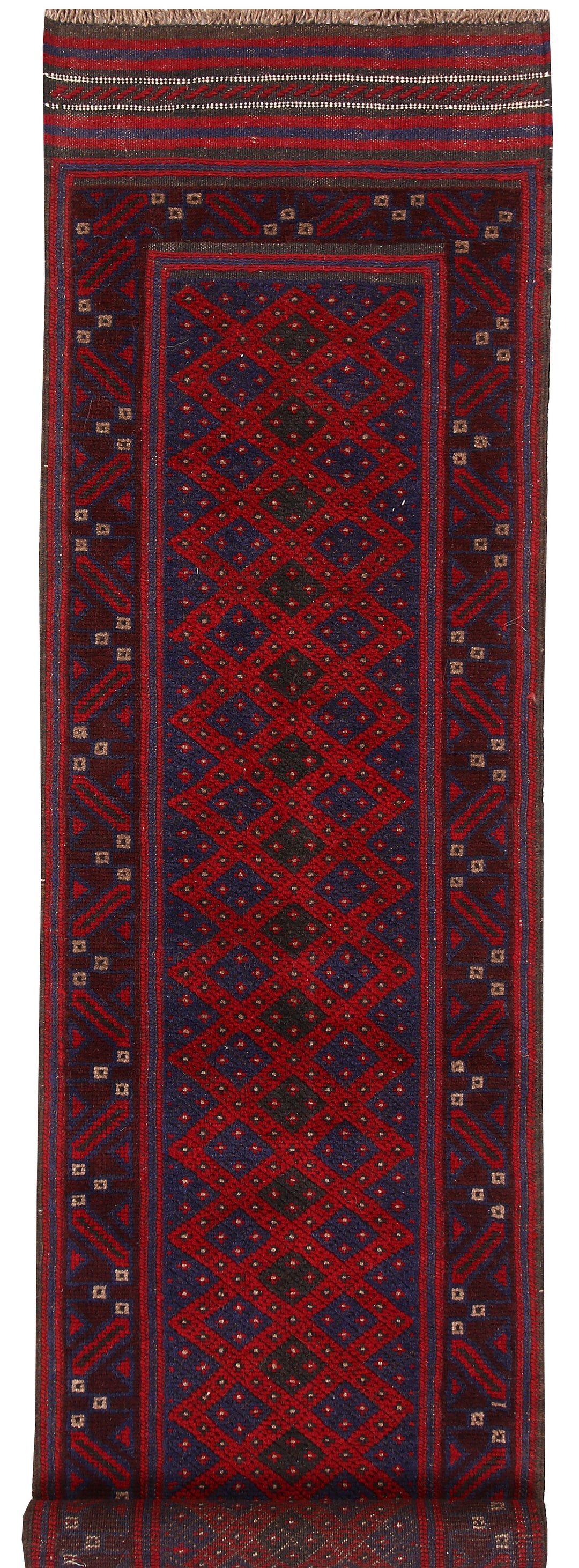 Dark Blue Mashwani 2' x 7' 10 - No. 63727 - ALRUG Rug Store