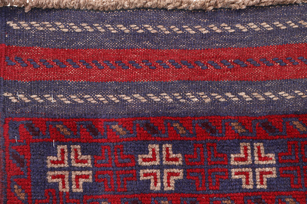 Dark Red Mashwani 2' x 7' 11 - No. 63728 - ALRUG Rug Store