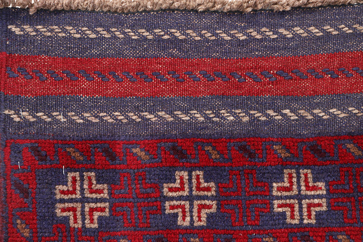 Dark Red Mashwani 2' x 7' 11 - No. 63728 - ALRUG Rug Store