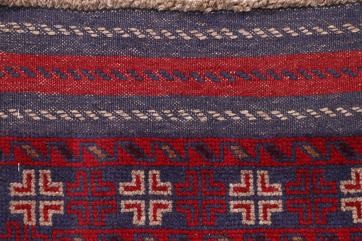 Dark Red Mashwani 2' x 7' 11 - No. 63728 - ALRUG Rug Store