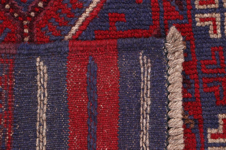 Dark Red Mashwani 2' x 7' 11 - No. 63728 - ALRUG Rug Store