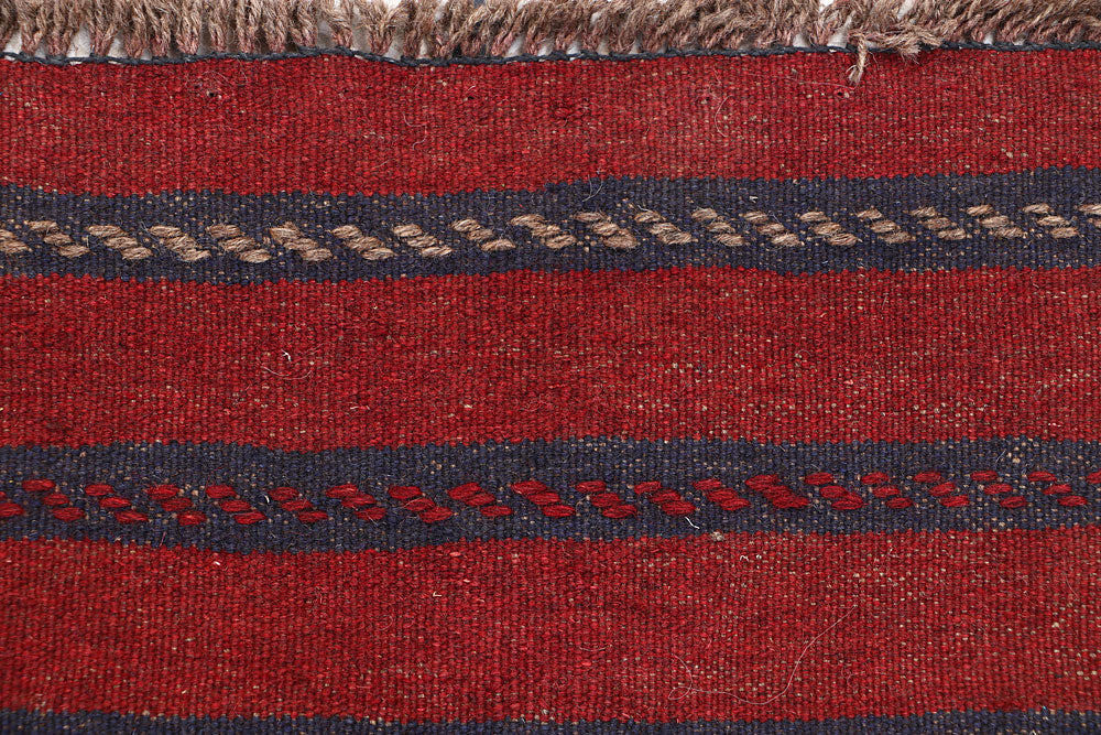 Dark Red Mashwani 2' x 8' 2 - No. 63729 - ALRUG Rug Store