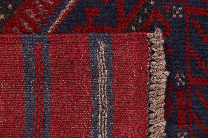 Dark Red Mashwani 2' x 8' 2 - No. 63729 - ALRUG Rug Store