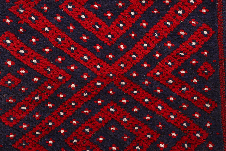 Dark Red Mashwani 2' 1 x 7' 10 - No. 63730 - ALRUG Rug Store