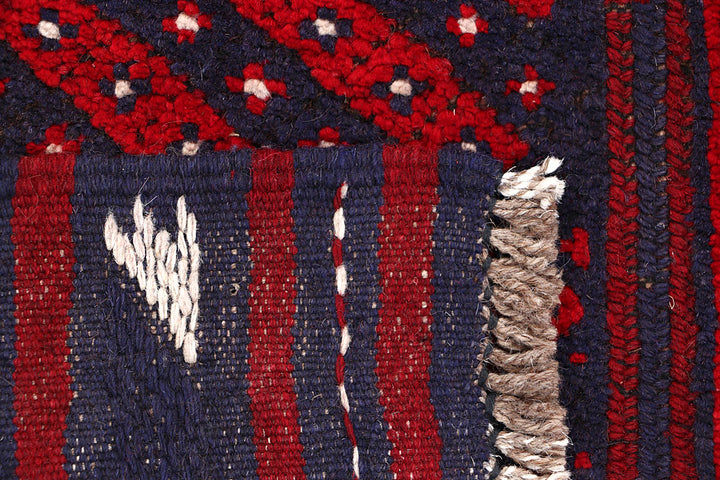 Dark Red Mashwani 2' 1 x 7' 10 - No. 63730 - ALRUG Rug Store